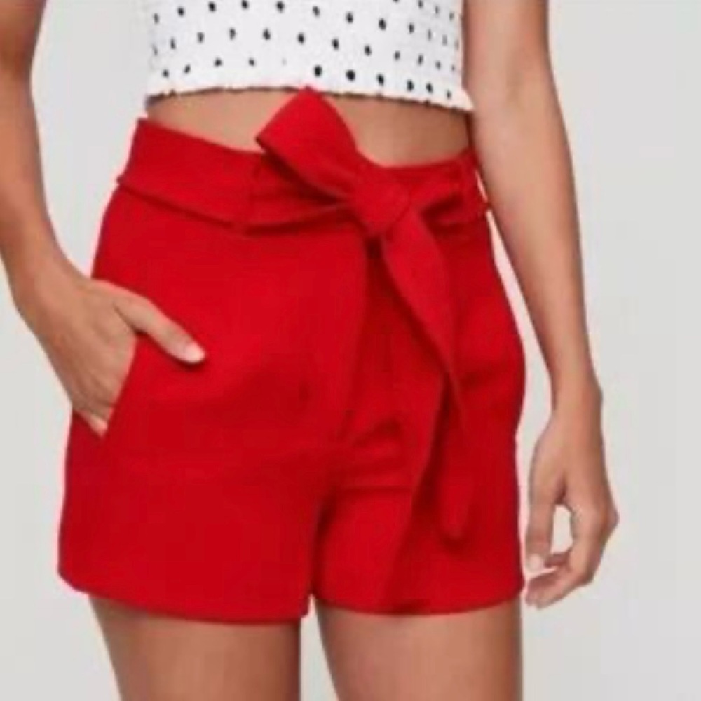 Aritzia Wilfred High Waist Red Women's front tie short